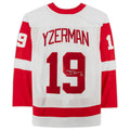D.Red Wings #19 Steve Yzerman Supporters Authentic Autographed White Stitched American Hockey Jerseys