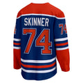E.Oilers #74 Stuart Skinner Supporters Branded Home Breakaway Player Jersey Royal Stitched American Hockey Jerseys