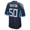 T.Titans #50 Cody Barton Navy Team Game Stitched American Football Jersey