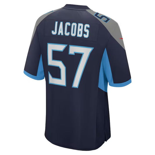 T.Titans #57 Curtis Jacobs Navy Team Game Stitched American Football Jersey
