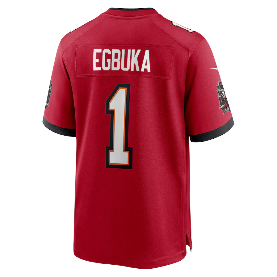 TB.Buccaneers #1 Emeka Egbuka Red 2025 Draft First Round Pick Game Stitched American Football Jerseys