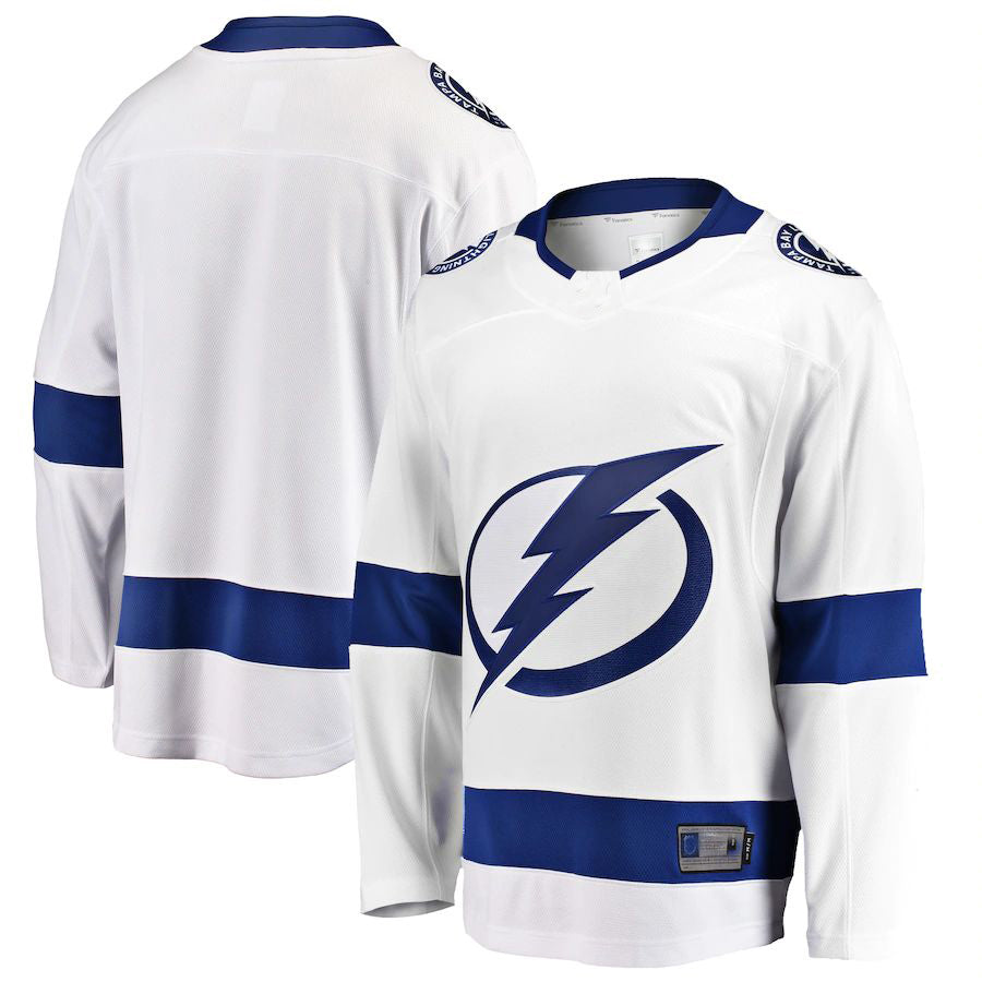 TB.Lightning Supporters Branded Breakaway Away Jersey  White Stitched American Hockey Jerseys