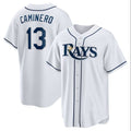 Tampa Bay Rays #13 Junior Caminero Home Replica Player Jersey - White Stitched Baseball Jersey