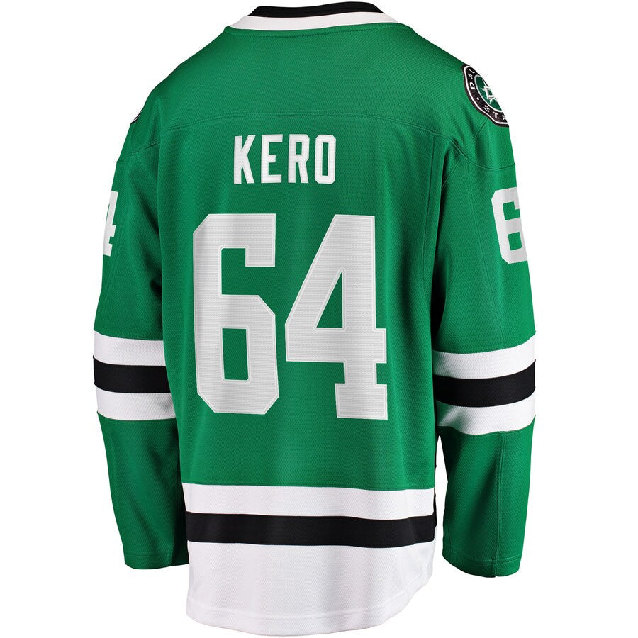 D.Stars #64 Tanner Kero Supporters Branded Home Breakaway Player Jersey Kelly Green Stitched American Hockey Jerseys