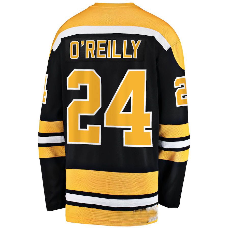 B.Bruins #24 Terry O'Reilly Supporters Branded Premier Breakaway Retired Player Jersey  Black Stitched American Hockey Jerseys