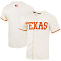 T.Longhorns Replica Full-Button Baseball Jersey Natural Stitched American College Jerseys
