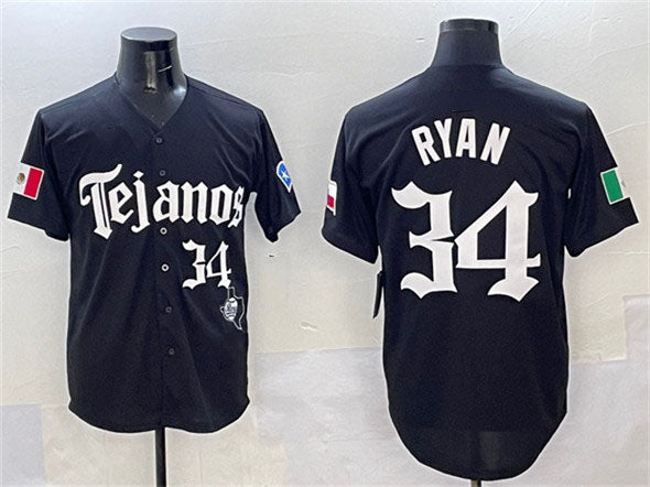 Texas Rangers #34 Nolan Ryan Black Mexico 2025 Vapor Premier Limited Stitched Baseball Jersey