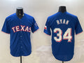 Texas Rangers #34 Nolan Ryan Royal Cool Base Stitched Baseball Jersey