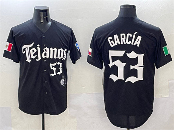 Texas Rangers #53 Adolis Garc¨ªa Black Mexico 2025 Vapor Premier Limited Stitched Baseball Jersey