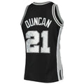 S.Antonio Spurs #21 Tim Duncan Mitchell & Ness 1996-97 Hardwood Classics  75th Anniversary Diamond Swingman Jersey  Black Stitched American Basketball Jersey