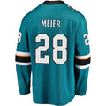 SJ.Sharks #28 Timo Meier Fanatics Branded Home Premier Breakaway Player Jersey  Teal Stitched American Hockey Jerseys