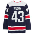 W.Capitals #43 Tom Wilson Supporters Authentic Autographed Alternate Authentic Jersey Navy Stitched American Hockey Jerseys