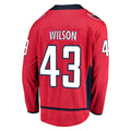 W.Capitals #43 Tom Wilson Supporters Branded Home Premier Breakaway Player Jersey Red Stitched American Hockey Jerseys