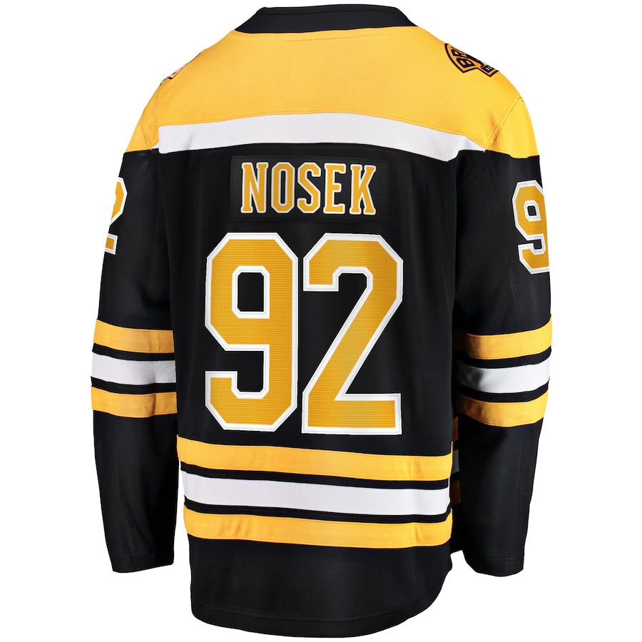 B.Bruins #92 Tomas Nosek Supporters Branded Home Breakaway Player Jersey Black Stitched American Hockey Jerseys