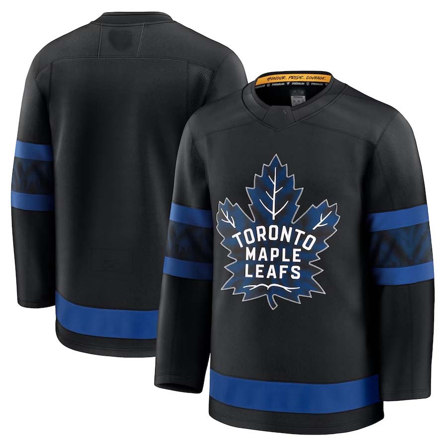 T.Maple Leafs Fanatics Alternate Premium Jersey - Black Stitched American Hockey Jerseys