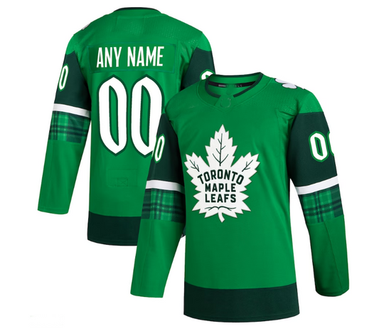 Custom T.Maple Leafs 2023 St. Patrick's Day Primegreen Authentic Jersey - Kelly Green Stitched American Hockey Jerseys