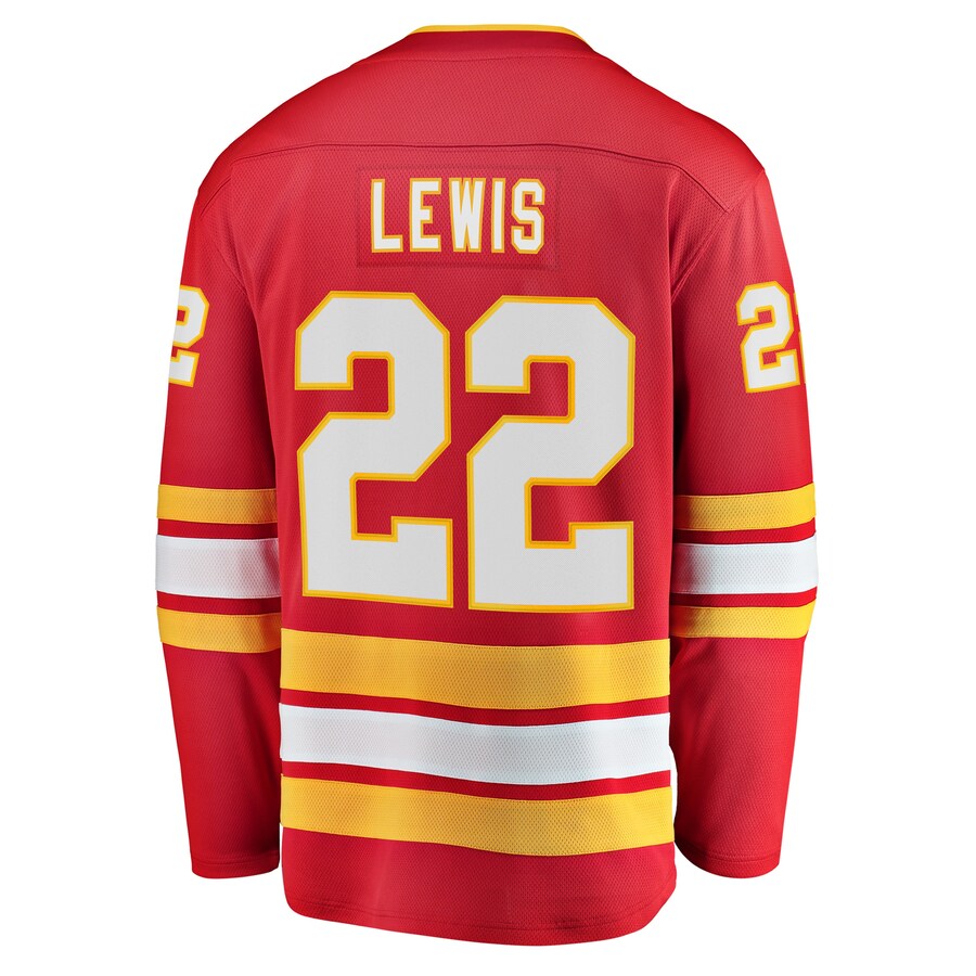 C.Flames #22 Trevor Lewis Supporters Branded Home Breakaway Player Jersey Red Stitched American Hockey Jerseys