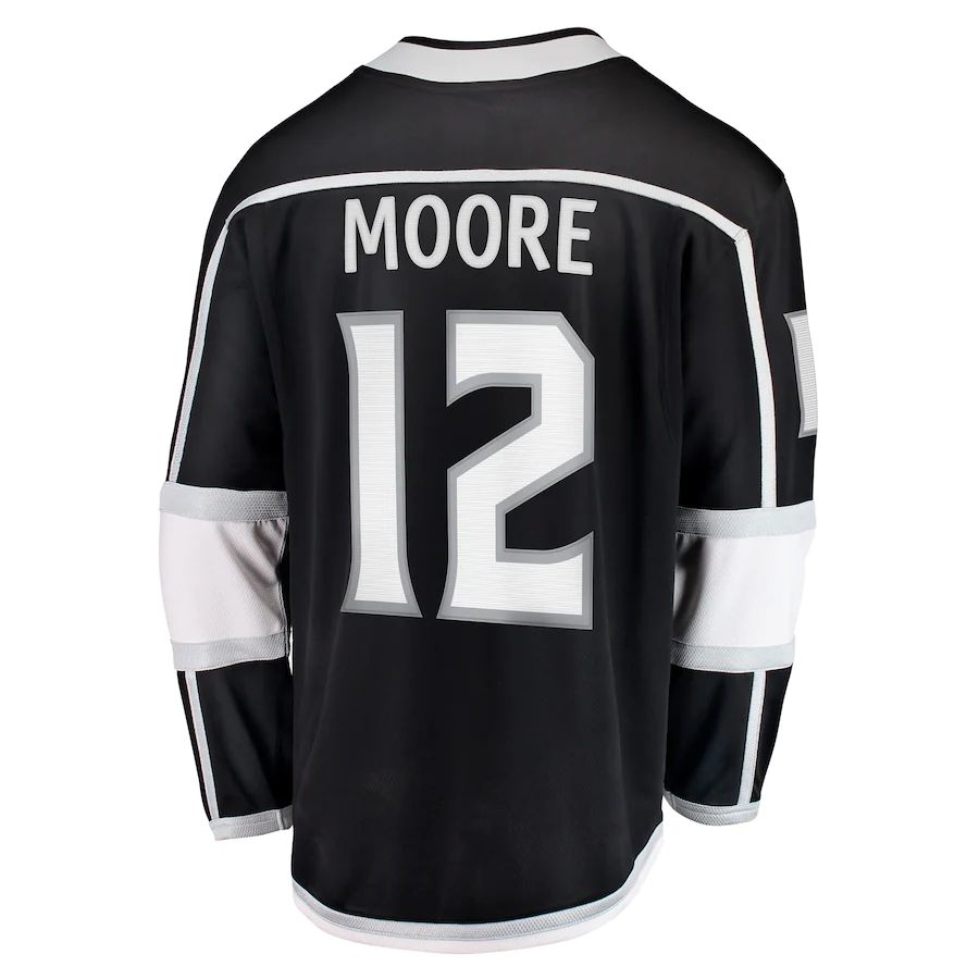 LA.Kings #12 Trevor Moore Supporters Branded Home Breakaway Player Jersey  Black Stitched American Hockey Jerseys