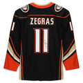 A.Ducks #11 Trevor Zegras Supporters Authentic Autographed Authentic Jersey Black Stitched American Hockey Jerseys