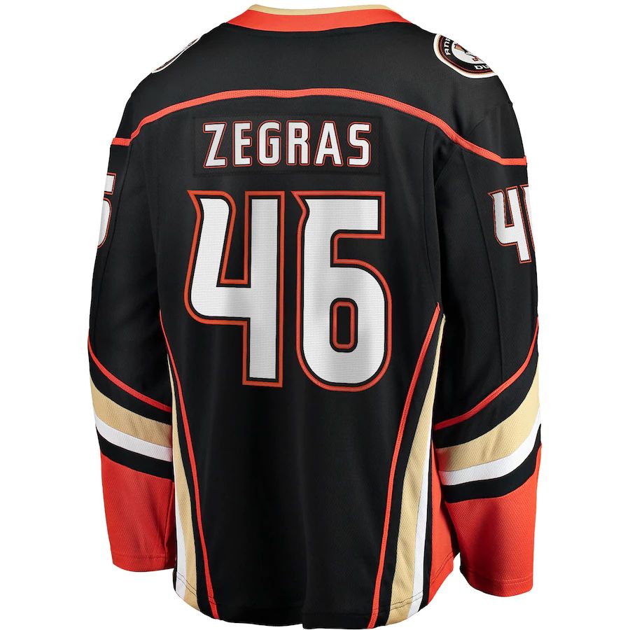 A.Ducks A.Ducks #46 Trevor Zegras Supporters Branded Home Breakaway Jersey Black Stitched American Hockey Jerseys