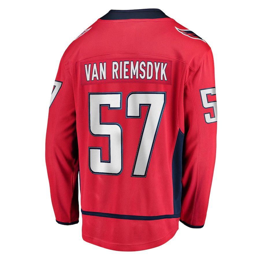 W.Capitals #57 Trevor van Riemsdyk Supporters Branded Home Breakaway Jersey Red Stitched American Hockey Jerseys