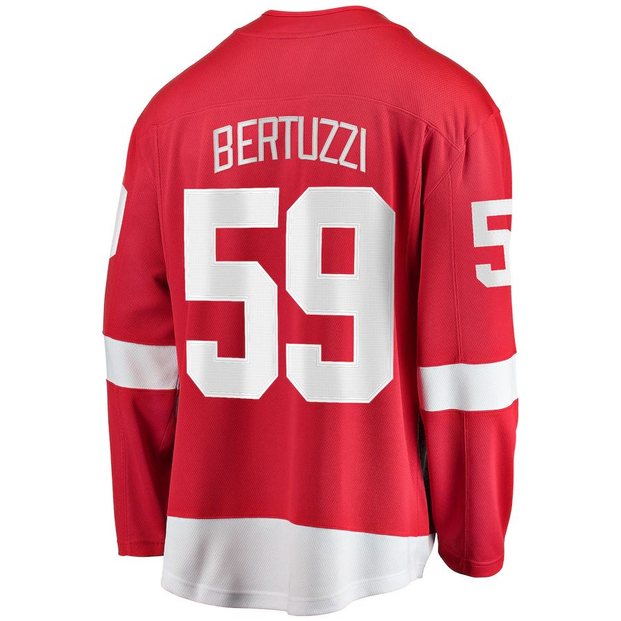 D.Red Wings #59 Tyler Bertuzzi Supporters Branded Home Premier Breakaway Player Jersey Red Stitched American Hockey Jerseys