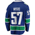 V.Canucks #57 Tyler Myers Supporters Branded Home Breakaway Player Jersey  Blue Stitched American Hockey Jerseys
