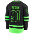 D.Stars #91 Tyler Seguin Supporters Branded 2020-21 Alternate Premier Breakaway Player Jersey Black Green Stitched American Hockey Jerseys