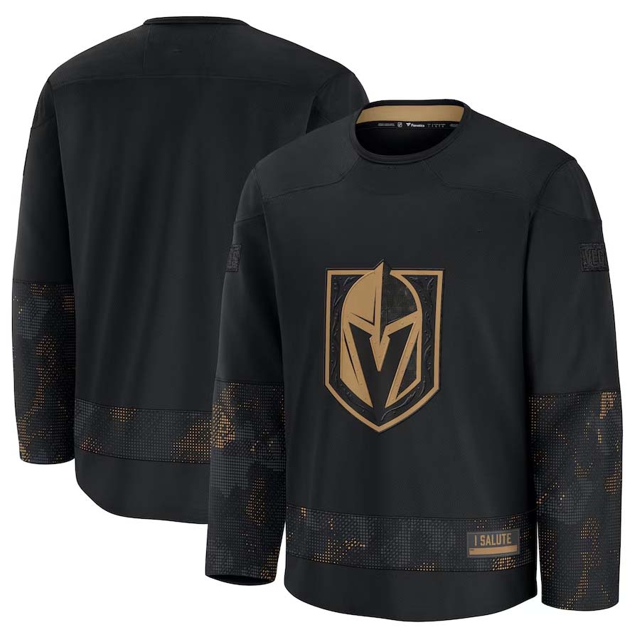 V.Golden Knights Supporters 2024 Military Appreciation Practice Jersey - Black Stitched American Hockey Jerseys