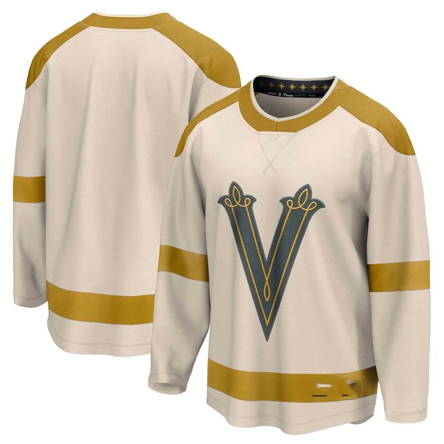 V.Golden Knights Supporters 2024 NHL Winter Classic Breakaway Jersey - Cream Stitched American Hockey Jerseys