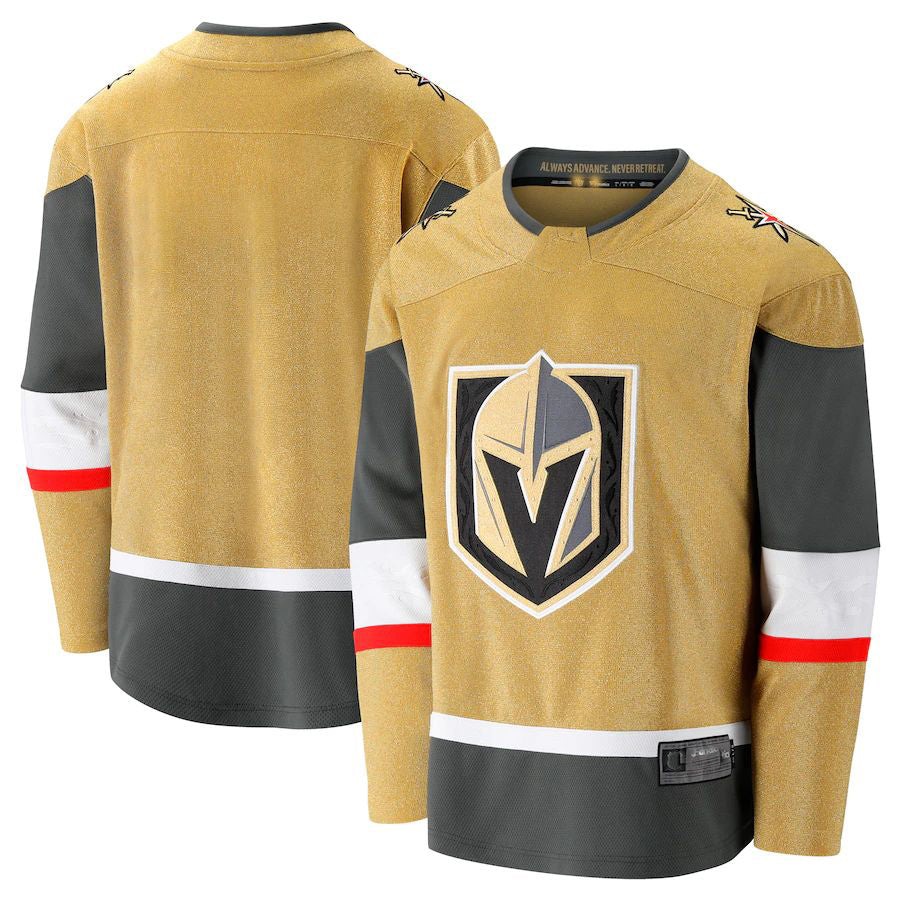 V.Golden Knights Supporters Branded 2020-21 Home Premier Breakaway Jersey Gold Stitched American Hockey Jerseys