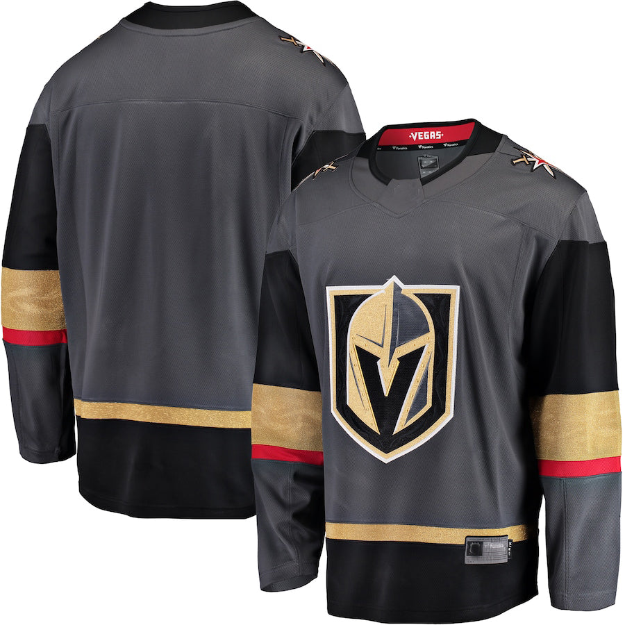 V.Golden Knights Supporters Branded Breakaway Alternate Jersey Gray Stitched American Hockey Jerseys