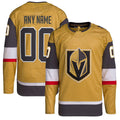 Custom V.Golden Knights Home Authentic Primegreen Jersey Gold Stitched American Hockey Jerseys