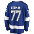TB.Lightning #77 Victor Hedman Supporters Branded Home 2022 Stanley Cup Final Breakaway Player Jersey  Blue Stitched American Hockey Jerseys