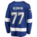 TB.Lightning #77 Victor Hedman Fanatics Branded Home Premier Breakaway Player Jersey  Blue Stitched American Hockey Jerseys