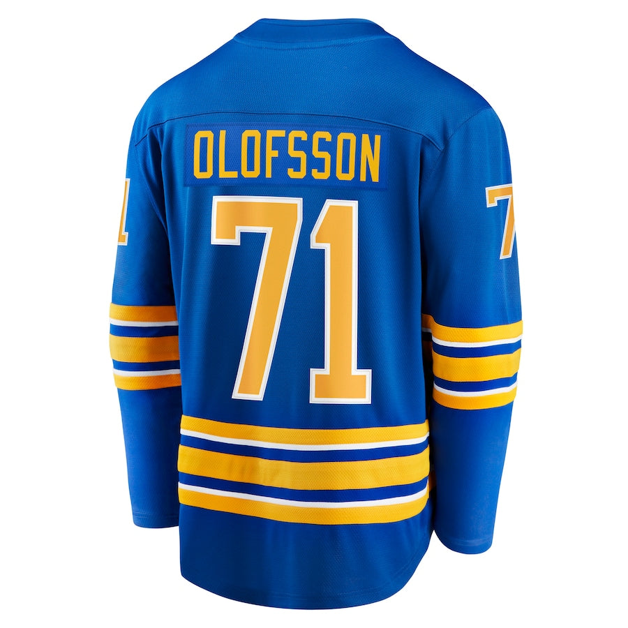 B.Sabres #71 Victor Olofsson Supporters Branded Breakaway Player Jersey Royal Stitched American Hockey Jerseys