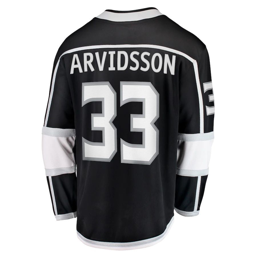 LA.Kings #33 Viktor Arvidsson Supporters Branded Home Breakaway Player Jersey Black Stitched American Hockey Jerseys