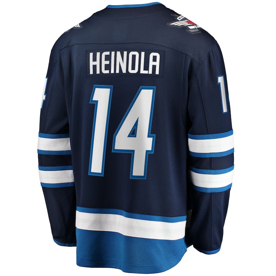 W.Jets #14 Ville Heinola Supporters Branded Home Breakaway Player Jersey  Navy Stitched American Hockey Jerseys