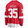 D.Red Wings #35 Ville Husso Supporters Branded Home Breakaway Player Jersey  Red Stitched American Hockey Jerseys