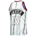 T.Raptors #15 Vince Carter Mitchell & Ness 1998-99 Hardwood Classics 75th Anniversary Swingman Jersey Platinum Stitched American Basketball Jersey