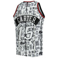 T.Raptors #15 Vince Carter Mitchell & Ness 1998-99 Hardwood Classics Doodle Swingman Jersey White Stitched American Basketball Jersey