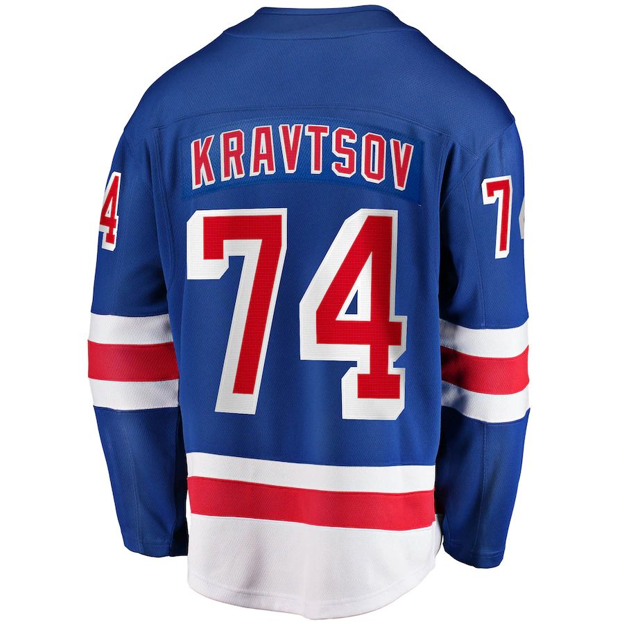 NY.Rangers #74 Vitali Kravtsov Supporters Branded 2017-18 Home Breakaway Replica Jersey  Blue Stitched American Hockey Jerseys