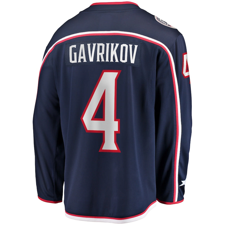 C.Blue Jackets #4 Vladislav Gavrikov Supporters Branded Home Team Breakaway Player Jersey Navy Stitched American Hockey Jerseys