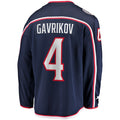 C.Blue Jackets #4 Vladislav Gavrikov Supporters Branded Home Team Breakaway Player Jersey Navy Stitched American Hockey Jerseys