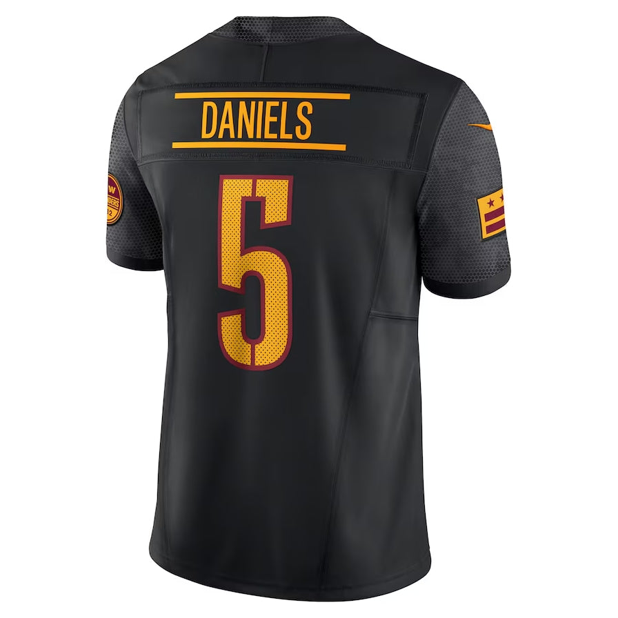 W.Commanders #5 Jayden Daniels Black Vapor F.U.S.E. Limited Stitched American Football Jerseys