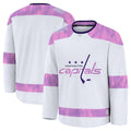 W.Capitals Supporters 2024 Hockey Fights Cancer Practice Jersey - White Stitched American Hockey Jerseys