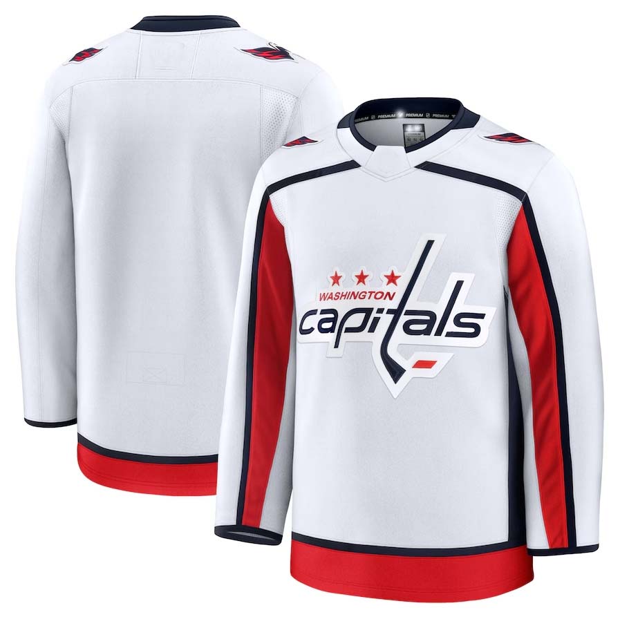 W.Capitals Supporters Away Premium Jersey - White Stitched American Hockey Jerseys