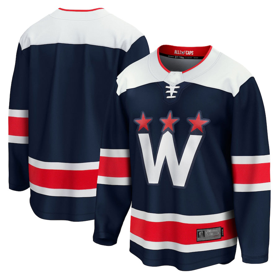 W.Capitals Supporters Branded 2020-21 Alternate Premier Breakaway Jersey Navy Stitched American Hockey Jerseys