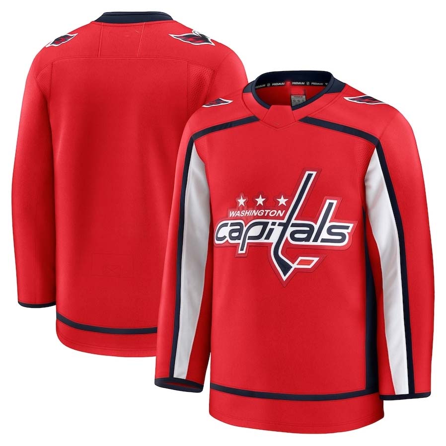 W.Capitals Supporters Home Premium Jersey - Red Stitched American Hockey Jerseys