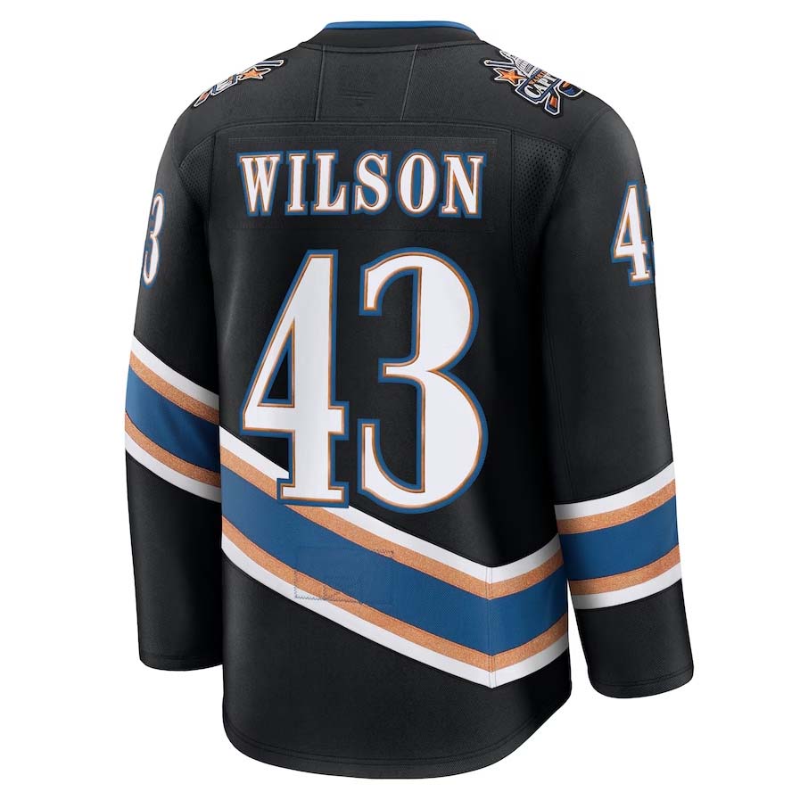 W.Capitals #43 Tom Wilson Supporters Alternate 50th Anniversary Premium Jersey - Black Stitched American Hockey Jerseys